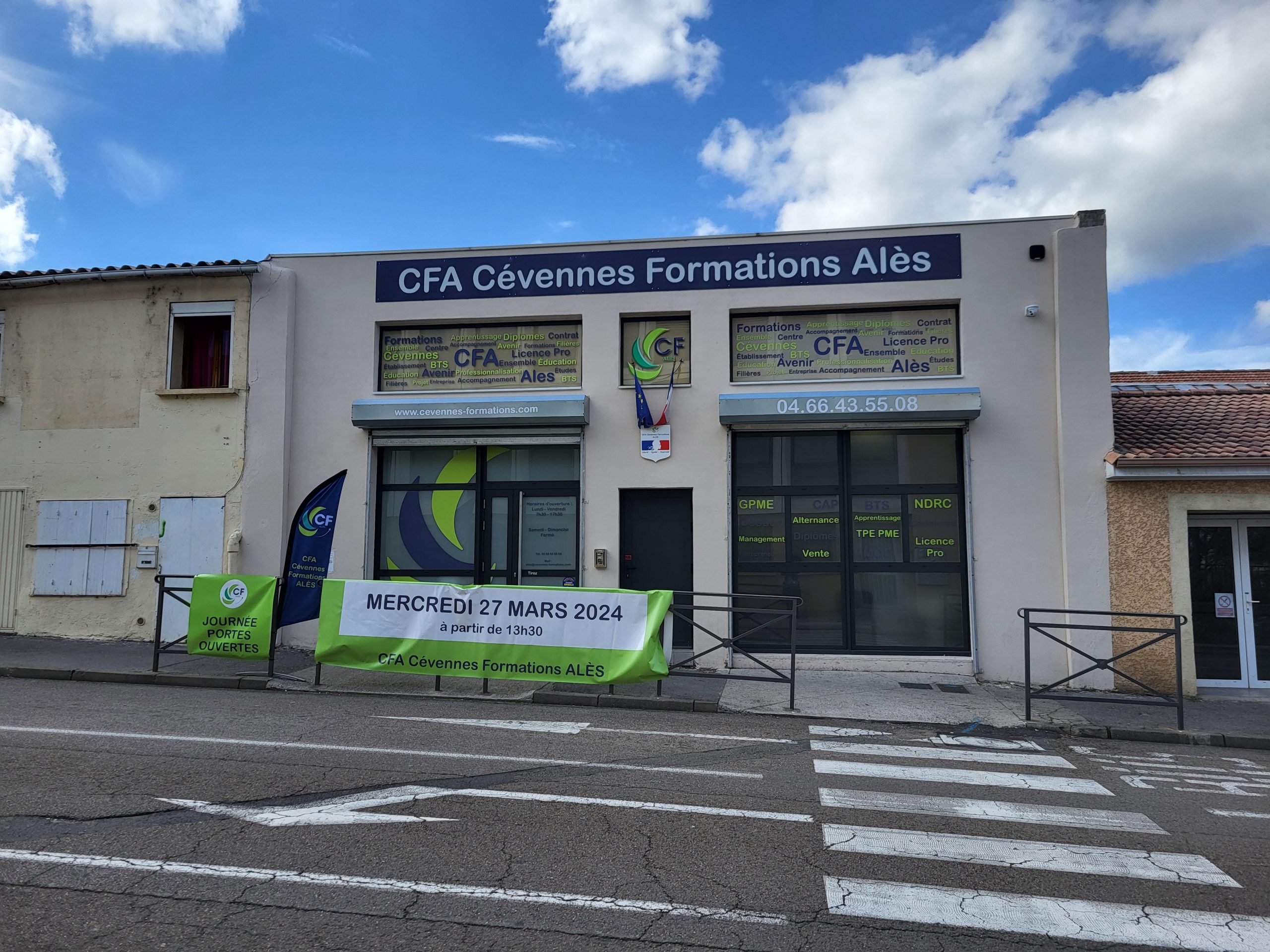 Enseigne et communication CFA Cévennes Formations Alès